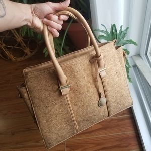 Cork Handbag Satchel Tan Sustainable Ecological